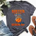 Sister Of The Birthday Boy Basketball Birthday Family Party Bella Canvas T-shirt Heather Dark Grey