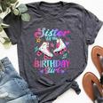 Sister Of The Birthday Girl Rolling Skate Family Bday Party Bella Canvas T-shirt Heather Dark Grey