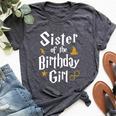 Sister Of The Birthday Girl Wizard 1St Birthday Family Party Bella Canvas T-shirt Heather Dark Grey