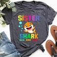 Sister Of The Shark Birthday Family Matching Birthday Bella Canvas T-shirt Heather Dark Grey