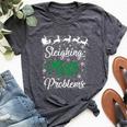 Sleighing Math Problem Xmas In Math Teacher Christmas Bella Canvas T-shirt Heather Dark Grey