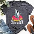 Snack Attack Doughnut Float Shark Women Bella Canvas T-shirt Heather Dark Grey