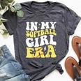 In My Softball Girl Era Retro Groovy Softball Girl Bella Canvas T-shirt Heather Dark Grey