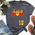 Softball Mom Mother's Day 13 Fastpitch Jersey Number 13 Bella Canvas T-shirt Heather Dark Grey