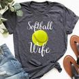 Softball Wife Ball For Mom Softball Wife Cute Bella Canvas T-shirt Heather Dark Grey