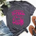 Somebody's Feral Mama Retro Pink Skeleton Hands Mother Bella Canvas T-shirt Heather Dark Grey