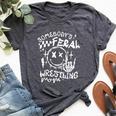 Somebody's Feral Wrestling Mom Retro Mama Life Mother's Day Bella Canvas T-shirt Heather Dark Grey