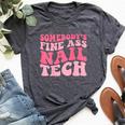 Somebody's Fine Ass Nail Tech Groovy Manicurist Nail Polish Bella Canvas T-shirt Heather Dark Grey