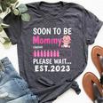 Soon To Be Mommy Est 2023 Baby Shower Girl Loading Family Bella Canvas T-shirt Heather Dark Grey