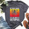 My Spirit Animal Is An Octopus Retro Vintage Bella Canvas T-shirt Heather Dark Grey
