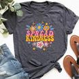 Spread Kindness Groovy Hippie Flowers Anti-Bullying Kind Bella Canvas T-shirt Heather Dark Grey
