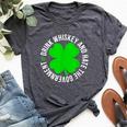 St Patrick's Day Drink Whiskey And Hate The Government Bella Canvas T-shirt Heather Dark Grey