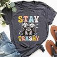 Stay Trashy Raccoon Possum Skunk Groovy Meme Bella Canvas T-shirt Heather Dark Grey