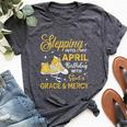 Stepping Into My April Birthday Girls Shoes Bday Bella Canvas T-shirt Heather Dark Grey