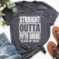 Straight Outta Fifth Grade Graduation Class Of 2024 Bella Canvas T-shirt Heather Dark Grey