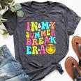 In My Summer Break Era Retro Smile Summer Break Teacher Bella Canvas T-shirt Heather Dark Grey