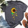 Sunflower Puzzle Piece Inspirational Autism Awareness Bella Canvas T-shirt Heather Dark Grey