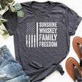 Sunshine Whiskey Family & Freedom Usa Flag Summer Drinking Bella Canvas T-shirt Heather Dark Grey