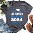 Super Proud Little Sister Of 2024 Graduate Awesome Family Bella Canvas T-shirt Heather Dark Grey