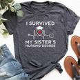I Survived My Sister's Nursing Degree Proud Sister Nurse Bella Canvas T-shirt Heather Dark Grey