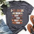 I Teach Black History Month Black Teacher Melanin Crayons Bella Canvas T-shirt Heather Dark Grey