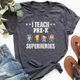 I Teach Pre-K Superheroes Back To School Teacher Bella Canvas T-shirt Heather Dark Grey