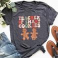 Teacher Of Smart Cookies Retro Groovy Gingerbread Bella Canvas T-shirt Heather Dark Grey