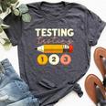 Testing Testing 123 Test Day Teacher Student Staar Exam Bella Canvas T-shirt Heather Dark Grey