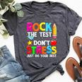 Testing Day Rock The Test Dont Stress Teacher Student Bella Canvas T-shirt Heather Dark Grey