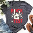 Testing Day Rock The Test Rock Music Teacher Student Bella Canvas T-shirt Heather Dark Grey