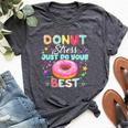 Testing Day Teacher Donut Stress Just Do Your Best Bella Canvas T-shirt Heather Dark Grey