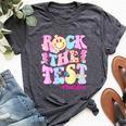 Testing Day Teacher Student Motivational Rock The Test Bella Canvas T-shirt Heather Dark Grey