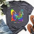 I Can Do All Things Through Christ Butterfly Religious Women Bella Canvas T-shirt Heather Dark Grey