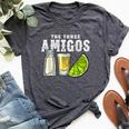 The Three Amigos Lime Salt Tequila Cinco De Mayo Bella Canvas T-shirt Heather Dark Grey