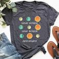 Three Eclipse To Learn Science Teacher Space Bella Canvas T-shirt Heather Dark Grey