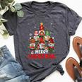 Three Gnome For Merry Christmas Buffalo Leopard Bella Canvas T-shirt Heather Dark Grey