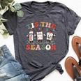 Tis The Season Christmas Pacu Er Icu Critical Care Nurse Bella Canvas T-shirt Heather Dark Grey