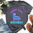 Todays My Birthda Cute Birthday Llama Bday Animal Party Bella Canvas T-shirt Heather Dark Grey