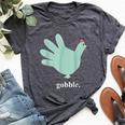 Turkey Glove Gobble Thanksgiving Thankful Nurse Bella Canvas T-shirt Heather Dark Grey