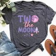 Two The Moon Birthday Outfit Girl 2 Year Old 2Nd Birthday Bella Canvas T-shirt Heather Dark Grey