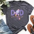 Two The Moon Dad Of The Birthday Girl Astronaut Family Party Bella Canvas T-shirt Heather Dark Grey
