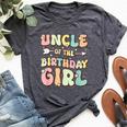 Uncle Of The Birthday Girl Matching Family Birthday Bella Canvas T-shirt Heather Dark Grey