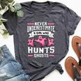 Never Underestimate A Girl Who Hunts Ghosts Ghost Hunting Bella Canvas T-shirt Heather Dark Grey