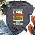 Never Underestimate A Girl With A Pontoon Boat Captain Bella Canvas T-shirt Heather Dark Grey
