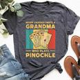 Never Underestimate A Grandma Who Plays Pinochle Pinochle Bella Canvas T-shirt Heather Dark Grey