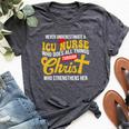 Never Underestimate A Icu Nurse Who Does All Things Bella Canvas T-shirt Heather Dark Grey