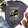 Never Underestimate An Old Woman With A Piano Bella Canvas T-shirt Heather Dark Grey