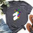 Unicorn Mardi Gras Magical Street Parade Bella Canvas T-shirt Heather Dark Grey