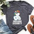 Unicorn Security Rainbow Muscles Dad Unicorn Bella Canvas T-shirt Heather Dark Grey