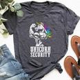 Unicorn Security Rainbow Muscle Manly Christmas Bella Canvas T-shirt Heather Dark Grey